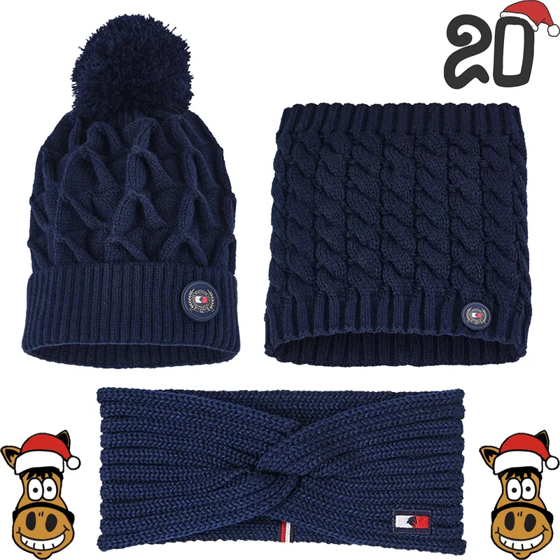 Tommy Hilfiger Beanie Snood and Headband Bundle